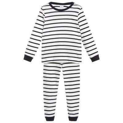 China Wholesale Thermal Pajamas Cotton Kids Boys Girls Stripes Sleepwear Set for sale