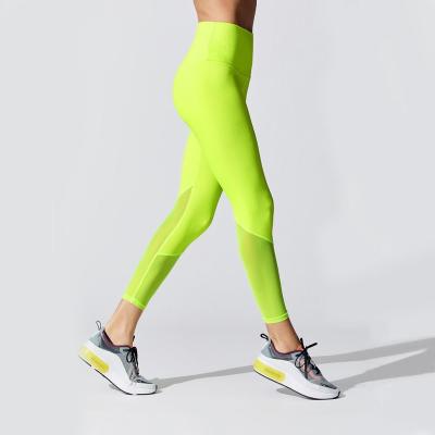 China Factory Price Antibacterial HighWaist Pants Yoga Bra Women High Stretch Bright Color GYM Leggings Set for sale