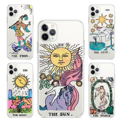 China Clear Aesthetic Psychedelic Trippy Shockproof Tarot Card Cell Phone Case For iPhone 13 12 11 pro 7 8 Max Plus Se 2020 XR Cover for sale