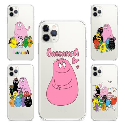 China Shockproof Cute Cartoon Barbapapa TPU Clear Phone Case For iPhone 11 12 13 ProMax XsMax XR 7 8 Plus Soft Phone Accessories for sale