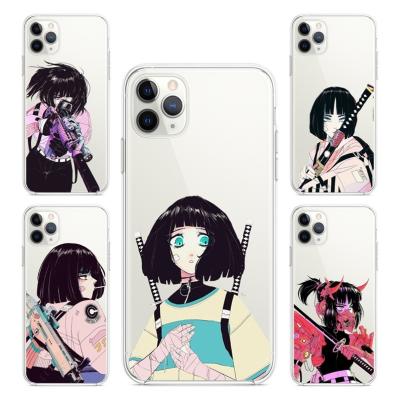 China Shockproof Fashion Vinne Art Girl Silicone Phone Case for iphone 12 mini 11 12 pro XR max 8 7 6 plus X XSMAX free space HD soft cover for sale