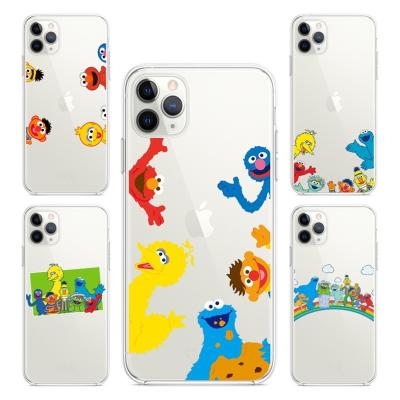 China Cartoon Shockproof Sesame Street Fitted Phone Case For iPhone 11 12 13Pro Max Xs Max XR X 7 8 Plus Cookie Monsters Soft Phone Cover for sale