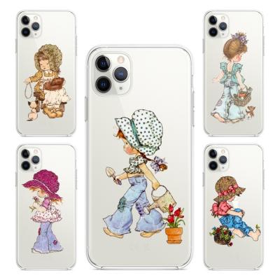 China Sarah Kay Pattern Clear Silicone Shockproof Phone Case For iPhone 11 12 13 Pro XS Max X Max XR 7 8 Plus Soft TPU Cell Phone Cases for sale