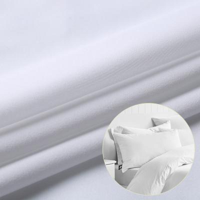 China Breathable high quality polyester solid color hospital hotel bed sheet white dyed brushed fabric for hometextile for sale