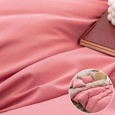 China Sustainable High Quality Polyester Dyed Solid Color Brushed Home Textiles Fabric For Bed Sheet for sale