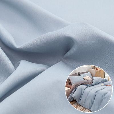 China Durable Wholesale 100% Polyester Textile Dyed Solid Color Blue Brushed Bed Sheet Material Adult Fabric For Bedding Set for sale