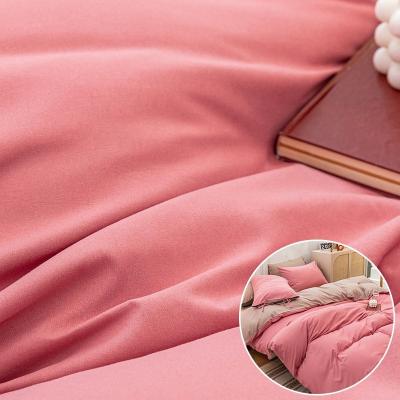 China Sustainable High Quality 100 Polyester Dyed Clean Color Brushed Home Textiles Fabric For Bed Sheet for sale