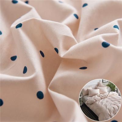 China Breathable 100% polyester peach skin customized woven brushed hot sale style printed home textile fabric for bedsheet for sale