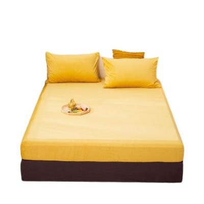 China Anti Dust Mite Warm Winter Fleece Fitted Sheets Bed Bedding Set Yellow for sale