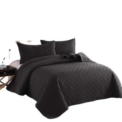 China Nondisposable Luxury Polyester Microfiber Comforters Hotel Bedding Bed Cover Sets Black Queen for sale