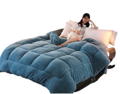 China White Anti Dust Mite 100% Polyester Sherpa King Quilted Microfiber Comforter For Hotel, Home And School for sale