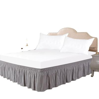 China Easy Home Fit Ruffled Bed Skirt Solid Color Wrinkle And Fade Resistant Silky Luxurious Fabric With Elastic Band for sale