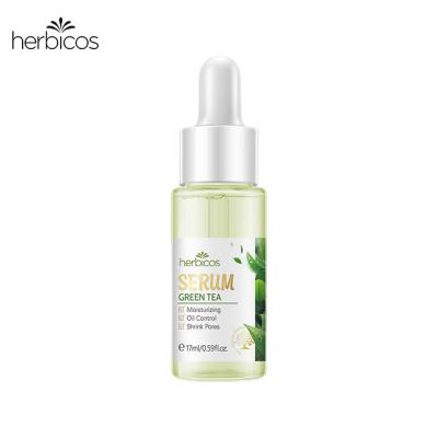 China Whitening Herbicos OEM 17ml Natural Plant Moisturizing Essence Control Oil Shrink Pores Brighten Green Tea Serum for sale