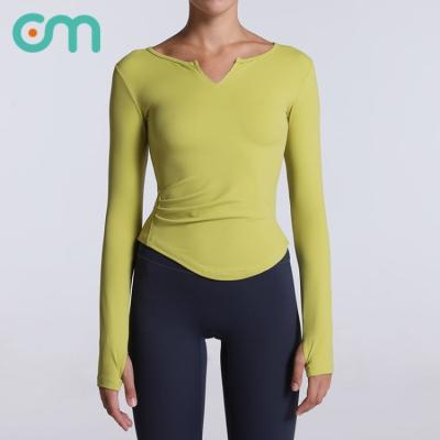 China Wholesale Breathable Activewear Women Breathable Nylon Long Sleeve Fitness Sports Wear Top for sale