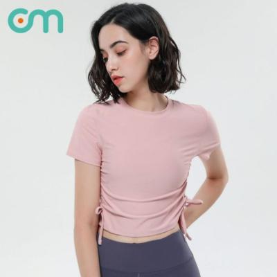 China Women's Breathable Short Sleeve Quick Dry T-shirt Sports Fitness Rope Yoga Tight Diet Tops for sale