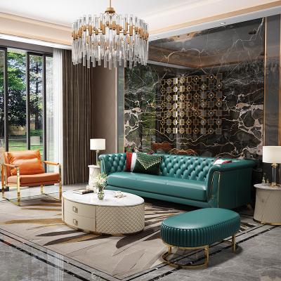 China New Style Luxury Fashionable Velvet Leather Sofa Set For Hotel Living Room Furniture for sale