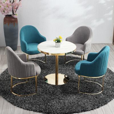 China Metal Adjustable Modern Luxury High Glossy Frame Round Leisure (Waist) Chair With Armrest For Living Room Furniture Cafe Chair for sale