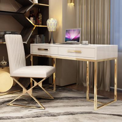 China Foldable luxury desk/painted computer desk/modern minimalist small apartment desk funiture for sale