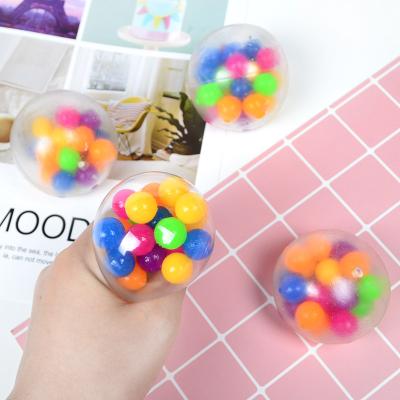 China Sports New Toy High Quality Style TPR Beads DNA Strain Ball Soft Colorful Squeeze Bead Ball For Relaxation for sale