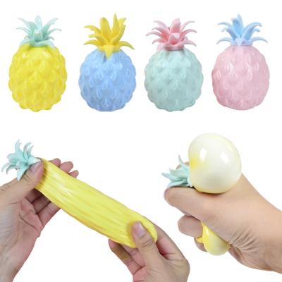 China Toy Large Fruit Pineapple Shape Grape Ball Soft Net Soft TPR Extrusion Ball Toy for sale