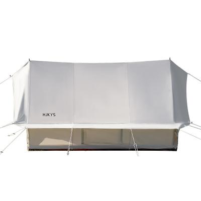 China Straight Tying Type Outdoor Luxury Camp Family Outdoor Camping Tent Self Propelled Waterproof Cotton Cottage Roof Warm Tent for sale