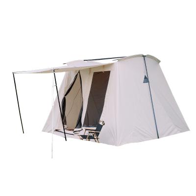 China Straight tie type retro spring outdoor tent four seasons portable cotton camping waterproof thickened tent small for sale