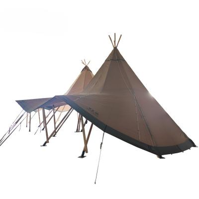 China Snowfield Nail Luxury Hotel Tent Bar 10m 72 People Straw Hat Tent Outdoor Camping Canopy Processing Customization for sale