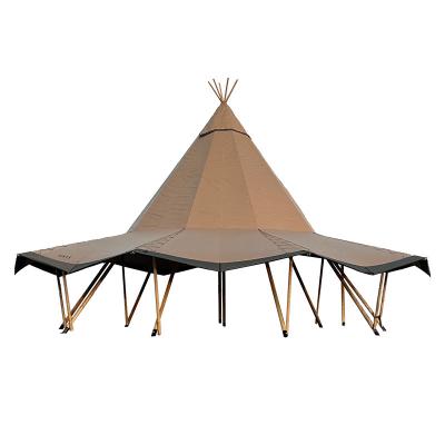 China Snow Field Nail Customized Large Indian Straw Hat Tent Campground GUEST ROOM Activity Canopy Hotel Tent for sale