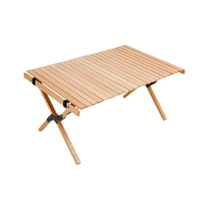 China 2023 Solid Wood Popular Outdoor Portable Table BBQ Picnic Table Roll Multifunctional Portable Table for sale