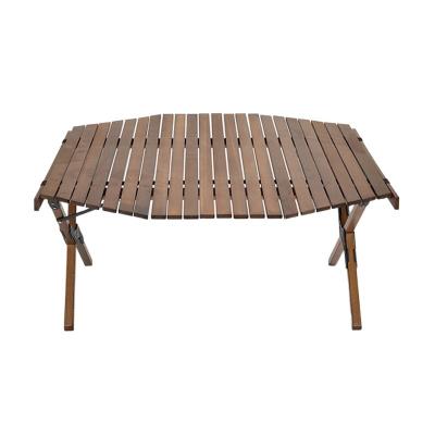 China New Solid Wood Folding Table 2023 Outdoor Portable Picnic BBQ Camping Table Solid Wood Table for sale