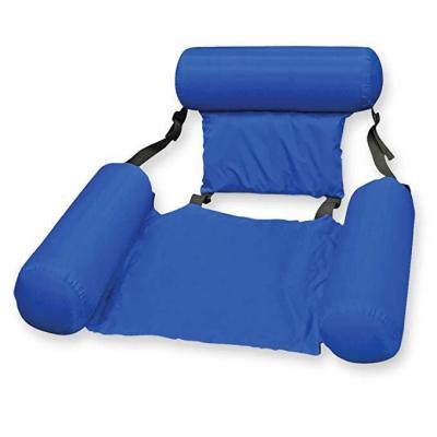 China 2023 New PVC Ordinary Foldable Water Bed Backrest Inflatable Drainage Chair Floating Floating Lying Chair for sale