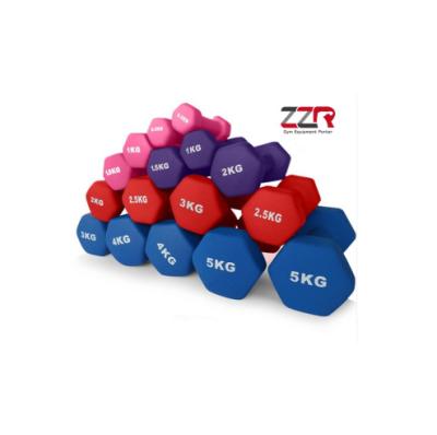 China Environmental Friendly Fashion Colorful Vinyl Neoprene Coated Dummbell Weightlifting Vincyl Rubber High Quality Dumbbell for sale