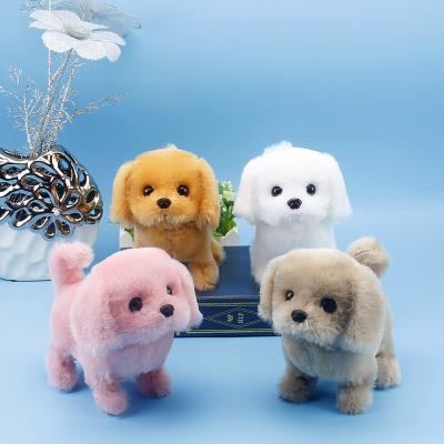 China Can Walk Children's Electric Toy Dog Plush Electric Toy Dog Can Bark And Walk Baby Teddy Bear Puppy Toy Plush Cloth Battery Soft Puppy for sale