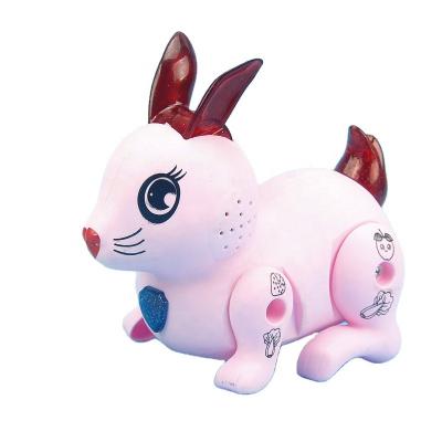 China Can walk factory direct sale baby toy electric rabbit can sing, shine and walk the new color plastic white rabbit strange creativity for sale