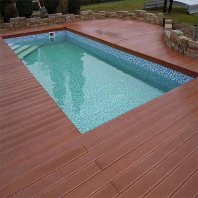 China Waterproof Wood Plastic Composite 3D Embossed Wood Grain Exterior Wpc Coextruded Decking for sale