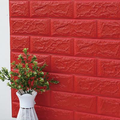 China new 3d foam pe self-adhesive decorative wallpaper 3d wall panel self-adhesive mold proof brick wall for sale