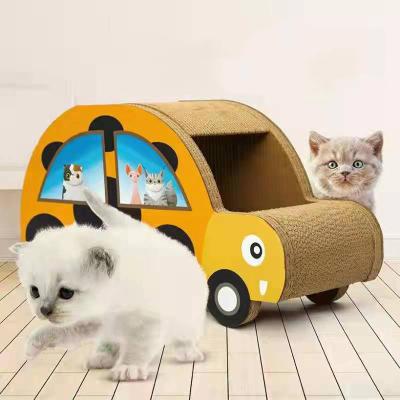 China Viable Viable Paper Car Form Cat Funny Wholesale Cat Scratcher Cardboard Box for sale