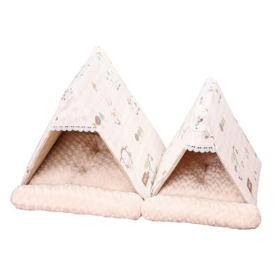 China Sustainable Fashionable Unique Triangle Oxford Fabric Premium Dog Bed for sale