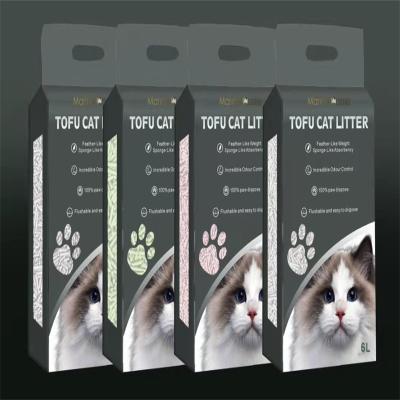 China Small Pets Stocked Cleaning Stocked Cats Mc-2mm Crushed Tofu Cat Litter Bag Sale for sale