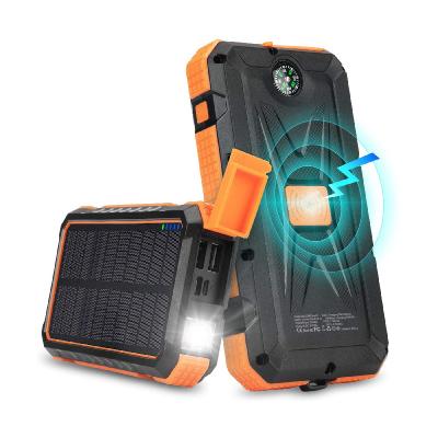 China 20000mAh Solar Quick Charging Support Phone Portable Charger Radio Waterproof Power Bank for sale