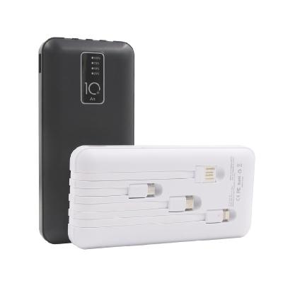 China Hot Selling Fast Charging Support Power Bank 10000mah With Cables Fast Charging Mobile Portable Power Bank 10000mah for sale