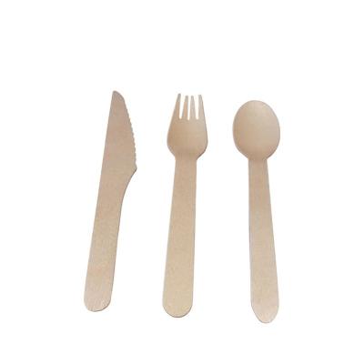 China Disposable Customized Birch Wood Spoon Degradable Cutlery Knife Fork Wooden Spoon Spoon for sale