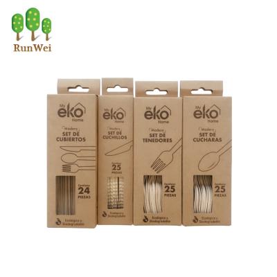 China Disposable Kitchen Wooden Cutlery For Spoon Fork Knife Hot Sale Knife Fork Spoon for sale