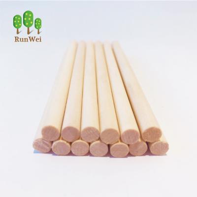 China Sustainable High Quality Decorative Wooden Finger Round Wooden Rods Stick For Crafts for sale