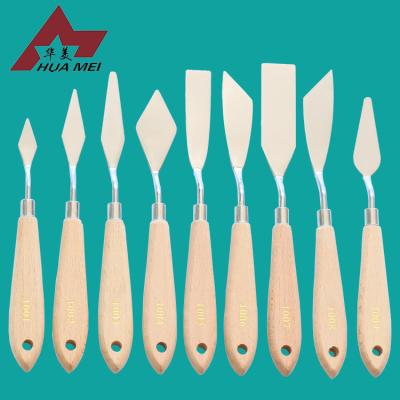 China Used for mixing and mixing paint wood handle forged palette knife/spatula knife/palette for sale