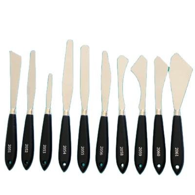 China Used for mixing and mixing stainless steel black wooden blade paint handle welding painting knife/palette knife for sale