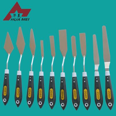 China Used for Mixing and Mixing Good Quality Black Paint Handle Metal Palette China Oil Painting Knife for sale