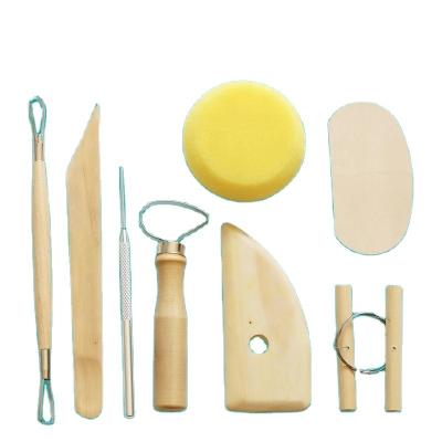 China High Quality 8 PCs Raw Material Pottery Tool Kit/Wooden Clay Sculpting Tools Kit for sale