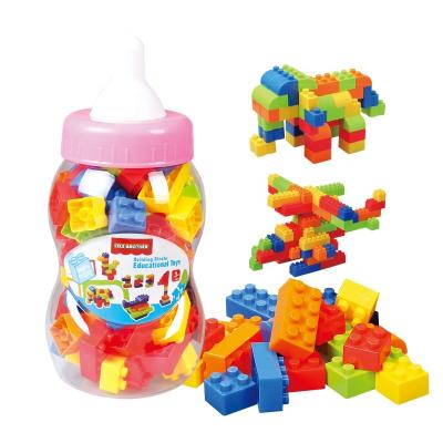 China Eco-friendly Material Interlocking Toy Mega Block Plastic Building Blocks Kids DIY Baby Bottle Building Bricks for sale