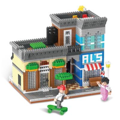 China Custom Intelligence Development Street View Diamond Block Coffee Shop Nanoblocks Intelligence Building Block Toy for sale